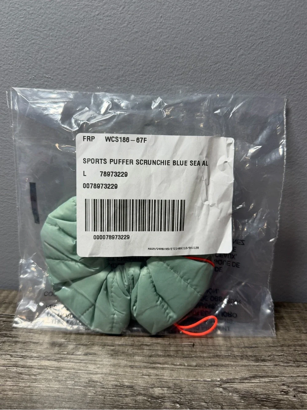 NWT Free People Sports Puffer Scrunchie Blue Sea